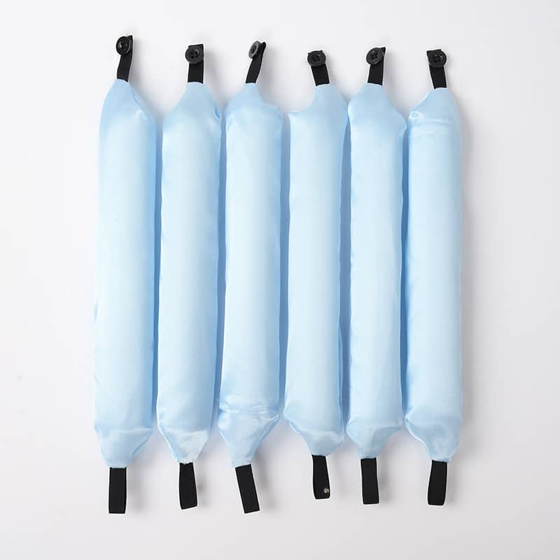 Glowglo light blue soft fabric lazy hair curler set with black straps for easy curling