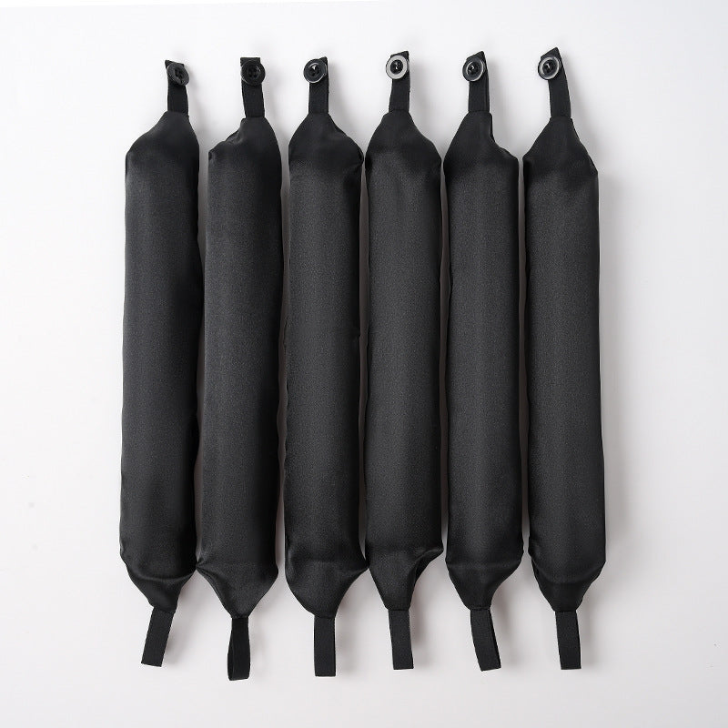 Glowglo black lazy hair curler set with soft cylindrical design for easy heat-free curls