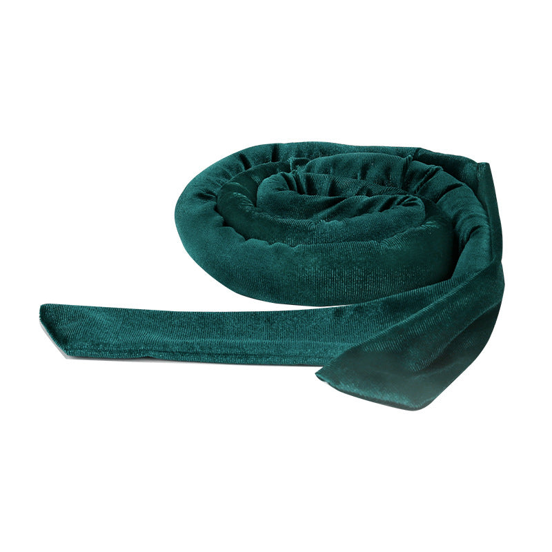 Glowglo velvet heatless hair curler in deep green soft fabric for gentle curling without heat damage