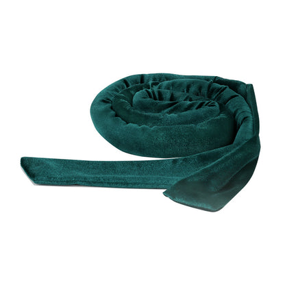 Glowglo velvet heatless hair curler in deep green soft fabric for gentle curling without heat damage